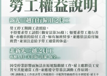 新光三越中港店因氣爆停業員工薪水怎麼算? 勞動部一圖看懂