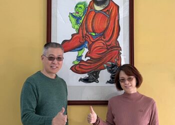 救火英雄謝嘉益與夫人書畫雙聯展-中市消防邀民眾共賞降福平安