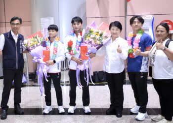 台中奧運戰士歸來！楊勇緯、林真豪返抵國門-盧市長親自接機：感謝為國奮戰