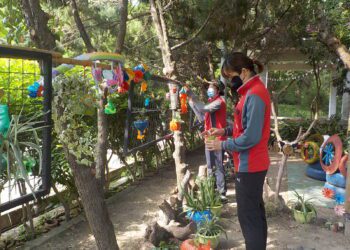 響應淨零環保-中市清潔隊員化閒置空地為文創休憩園地