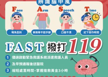 中市衛生局籲fast辨識腦中風 -定期監控8大危險因子
