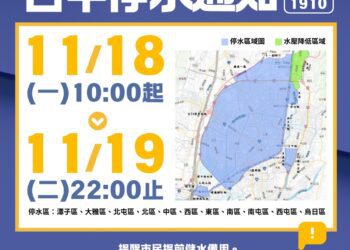 記得儲水備用！台中11區11/18上午10時起停水36小時-81處臨時供水站同步設置