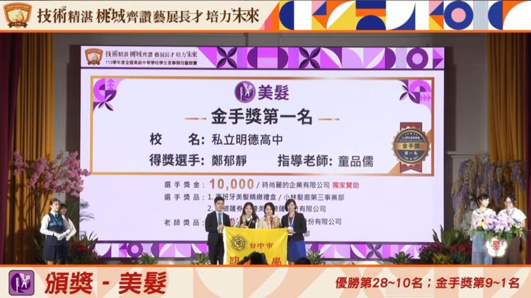 113全國家事類技藝競賽成績揭榜-中市獲12金手26優勝4團體獎