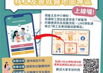 「友善移工就醫地圖」專區貼心便利-中市勞工局鼓勵市民、移工善加運用
