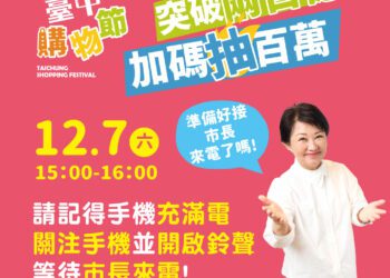 破紀錄！台中購物節12/7大里公園抽兩大百萬獎-經發局：別馬上掛電話！-盧市長親自報喜