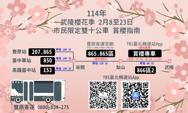 銷售一空！-中市交通局推2025-taichung-go套票×武陵花季交通聯票超人氣