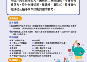 技能認證有獎勵!-中市勞工局證照班報名開跑