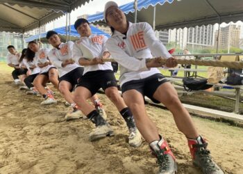 台中天團「玖壹壹」現身太原拔河場-備戰世壯運力挺宣傳-中市運動局：優化訓練環境、為選手打氣！