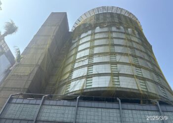 新光三越專櫃及物流人員3/14將開放取貨作業-中市都發局：外牆防護網架設完成將拆除附掛物