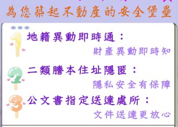 築起不動產安全堡壘-中市地政局提醒：申辦防詐三寶守護財產