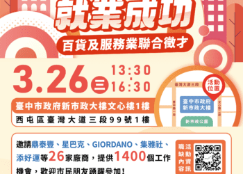 助新光三越受影響勞工轉業！-中市勞工局百貨及服務業徵才3/26登場