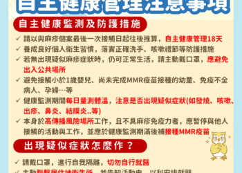 中市新增1例本土麻疹確定病例-衛生局籲請民眾提高警覺