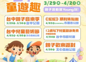 溜小孩放電最新攻略！「台中童遊趣」重磅活動3/29起開跑-「親子音樂季」週末搶先揭幕