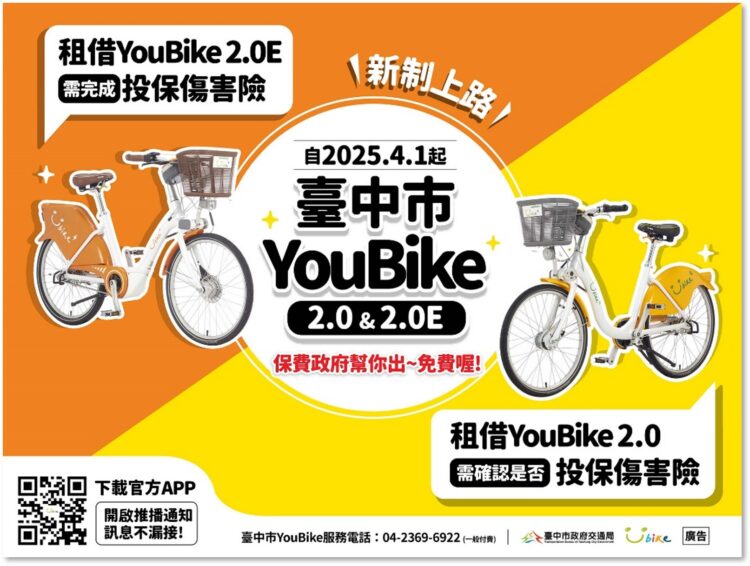中市youbike免費傷害險4/1啟動新制-有做這步驟才能借車