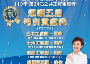 中市113年度工程品質督考成績出爐！建設局勇奪全市唯一「優等」佳績