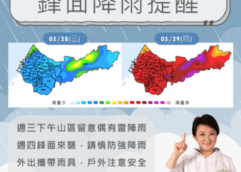 注意！鋒面逼近-台中市今晚啟動防汛應變24小時守護家園