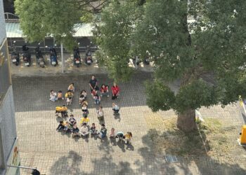 畢業前的深刻回憶！台中東勢學子畢業前在東勢地政所檔案展區留念