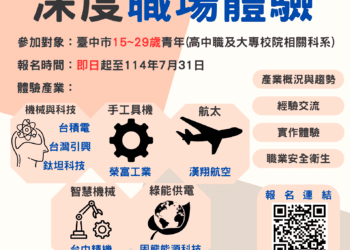 產業接觸零距離！中市勞工局推青年職場深度體驗