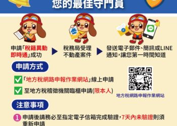 辦妥「稅籍異動即時通」即時掌握不動產移轉訊息-預防詐騙好輕鬆！