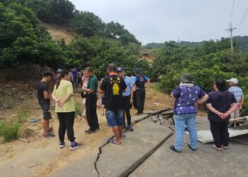 霧峰暗坑巷因豪雨崩塌-水利局緊急搶修便道助農民採收龍眼