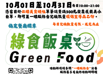 推廣淨零綠生活-中市環保局「綠食飯桌」活動清水服務區登場