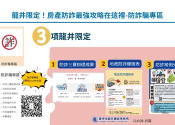 秒拆詐騙招、顧好不動產!中市龍井地政防詐專區上線