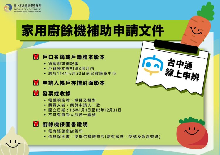 台中家戶廚餘機補助申請破7千件　經發局公布常見錯誤態樣、提醒「三要三看」