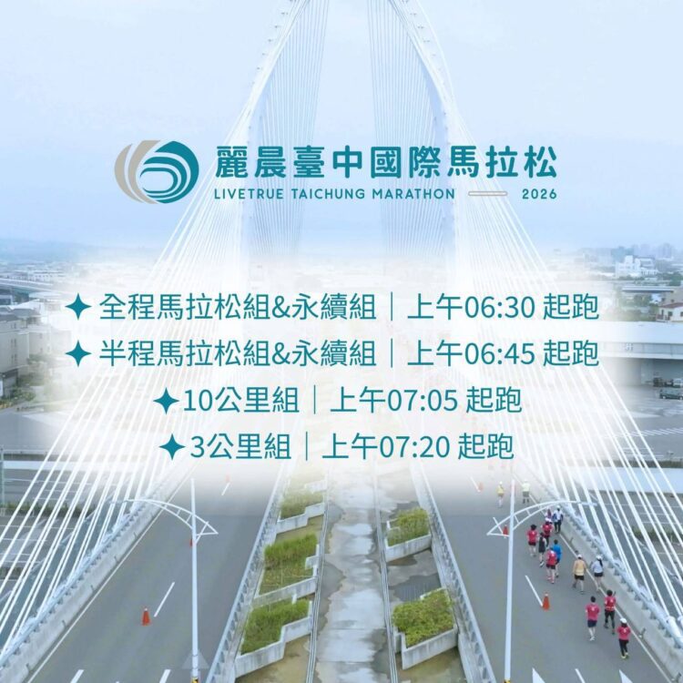 2026麗晨台中國際馬拉松-1/11清晨開跑-西屯多路段交通管制-請用路人留意