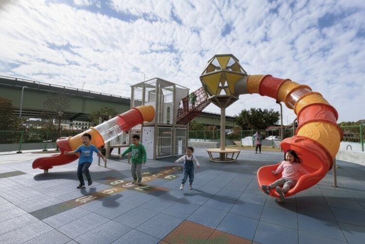 大里涼傘樹公園「探索城堡」啟用！-複合式遊具打造冒險樂園　親子共融新亮點