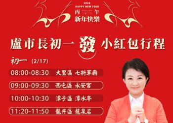 馬到金來討好運！　盧市長大年初一連跑4宮廟發送新春賀歲小紅包