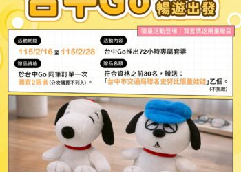 萌度爆表！「台中go-×-史努比」聯名套票首發-史努比陪您春節暢遊台中