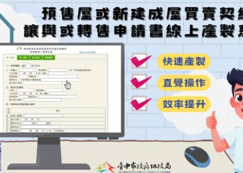 中市首創預售屋買賣契約讓與或轉售線上產製系統-便捷快速超貼心