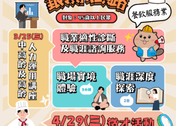 中市今年首推「銀領找頭路」系列活動-助銀髮再就業