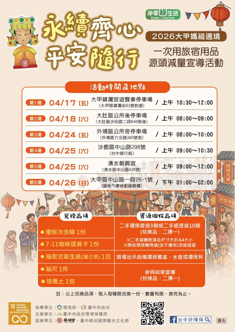 信仰與環保同行！大甲媽遶境響應減廢換好禮