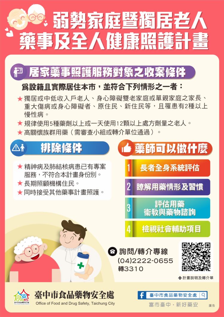專業照護送到家!台中市115年藥事照護計畫-徵求熱血藥師共築健康防護網