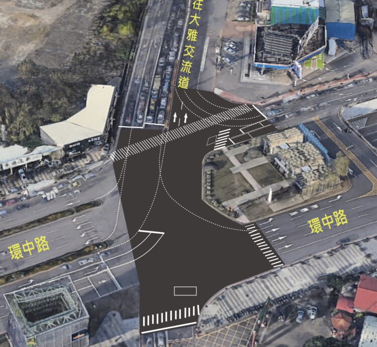 大雅交流道與環中路口-5/3夜間燙平施工！中市建設局分階段交管提醒民眾繞道