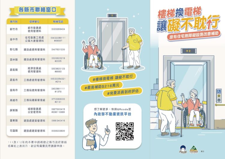 提升居住安全與便利性-中市補助社區優化無障礙設施-即日起至8/31受理申請
