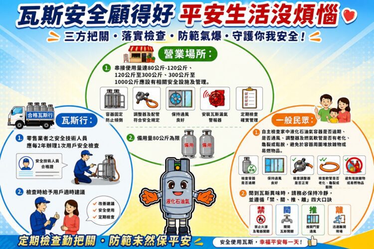 瓦斯安全不能等！-中市消防局籲業者及民眾落實自主檢查