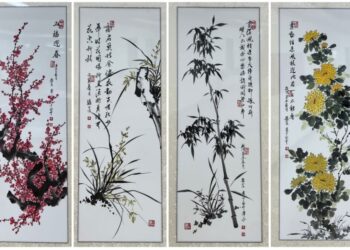 古典水墨與現代膠彩共舞　中市中山藝文走廊藝展登場