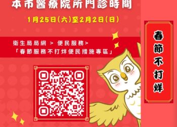 春節醫療不打烊 中市21家急救責任醫院供全天候24小時急診服務