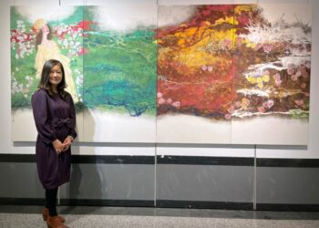 鐘聲與畫作的奇妙共鳴　林宣余膠彩創作展台中登場