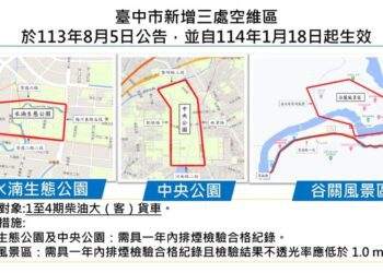 中市新增3處空維區　柴油車進出需合格檢測
