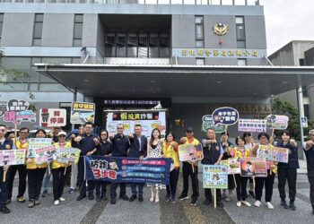 影音/守護鄉親荷包!溪湖警洗腦防詐宣導車啟動 藝人楊惠絜宣傳助攻勢