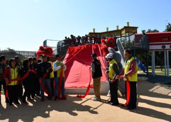 融入扇形車庫特色　彰化景觀公園特色遊戲場啟用